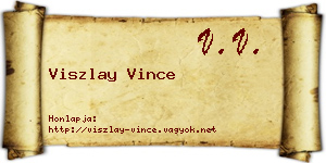 Viszlay Vince névjegykártya